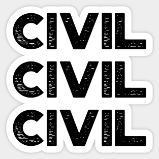 Civil Vintage Retro (Black) Sticker